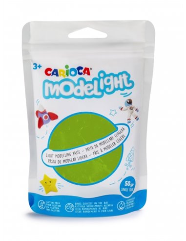 Pâte à modeler ultra légère Carioca Modelight - Élastique et malléable - Séchage à l'air libre - Ne salit pas les mains - Réutil