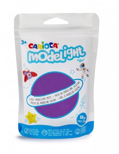 Pâte à modeler ultra légère Carioca Modelight - Élastique et malléable - Séchage à l'air libre - Ne salit pas les mains - Réutil