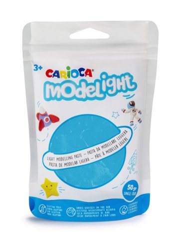 Pâte à modeler ultra légère Carioca Modelight - Élastique et malléable - Séchage à l'air libre - Ne salit pas les mains - Réutil