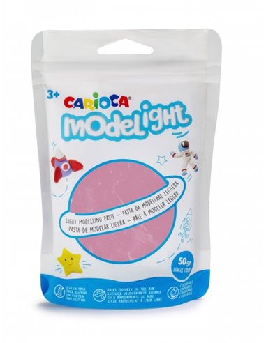 Pâte à modeler ultra légère Carioca Modelight - Élastique et malléable - Séchage à l'air libre - Ne salit pas les mains - Réutil