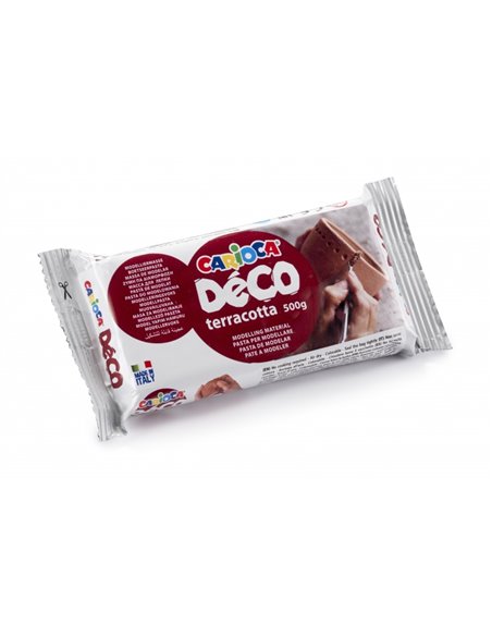 Pâte à modeler Carioca Deco Terracotta 500g - Convient à toutes les techniques de modelage - Durcit à l'air sans cuisson - Facil