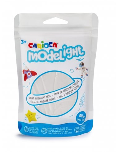 Pack de pâte à modeler ultra légère Carioca Modelight - Élastique et malléable - Séchage à l'air libre - Ne salit pas les mains 