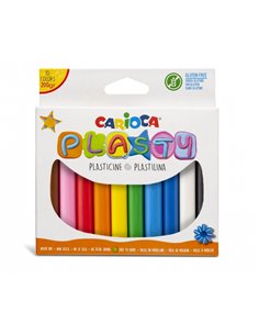 Lot de 10 pâtes à modeler Carioca - Facile à utiliser - Ne sèche pas - Réutilisable - Couleurs vives et miscibles - Sans gluten 