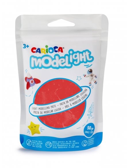 Pâte à modeler ultra légère Carioca Modelight - Élastique et malléable - Séchage à l'air libre - Ne salit pas les mains - Réutil