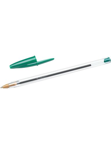 Stylo à bille Bic Cristal Original - Pointe ronde 1,0 mm - Trait 0,4 mm - Encre à base d'huile - Vert
