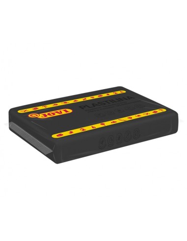 Boîte de 15 tablettes de pâte à modeler Jovi 350 g - 100 % végétale - Facile à modeler - Sans gluten - Couleur noire