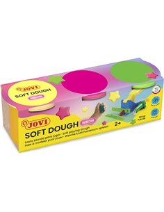 Pâte molle Jovi Blandiver, lot de 3 pots de 110 g - Souple et flexible - Facile à pétrir et à modeler - Idéale pour l'initiation