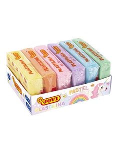 Jovi Pack de 6 tablettes de pâte à modeler 50 g - 100 % végétale - Très malléable - Ne sèche pas - Couleurs miscibles - Couleurs