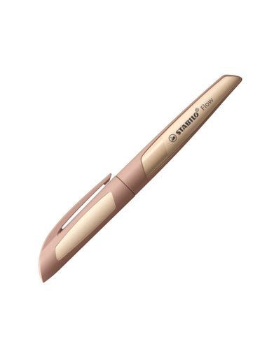 Stylo plume rechargeable monochrome Stabilo Flow - Plume M de haute qualité - Poignée ergonomique - Cartouche bleu roi incluse -