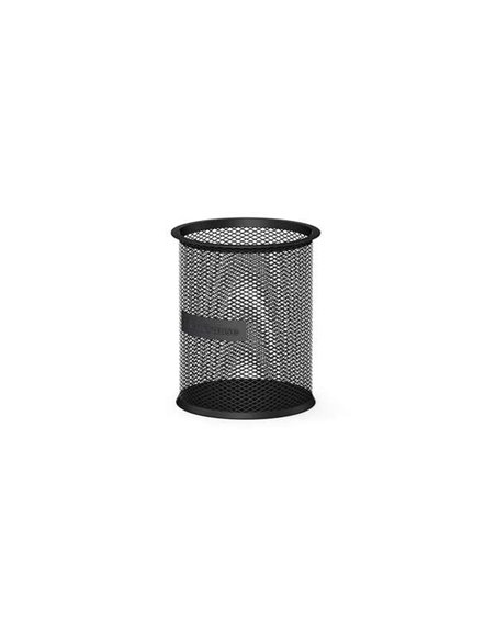 Pot à crayons rond classique Erichkrause Compass 90 x 100 mm - Base ronde en acier inoxydable - Design moderne et élégant - Noir