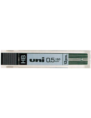 Lot de 12 mines HB 0,5 mm Uni-ball UL-1405 - Couleur graphite