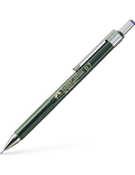 Crayon mécanique Faber-Castell TK-Fine 9713 - Mine HB - Course 0,7 mm - Gomme intégrée