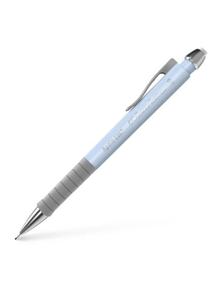 Crayon mécanique Faber-Castell Apollo - Course de 0,7 mm - Poignée ergonomique - Gomme intégrée - Corps bleu clair