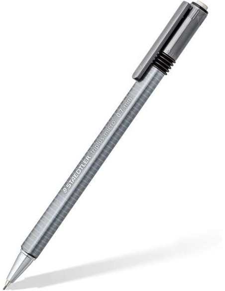 Crayon mécanique Staedtler Triplus Micro 774 - Largeur de trait 0,7 mm - Pointe rétractable - Design ergonomique - Couleur gris