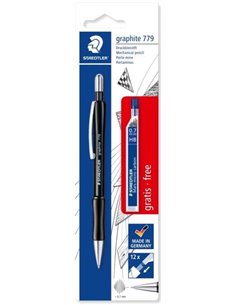 Pack Staedtler 1 porte-mine 779 0,7 mm + 1 tube de 12 mines - Zone de préhension ergonomique - Incassable