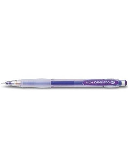 Crayon mécanique Pilot Eno H-197 couleur - Course de 0,7 mm - Poignée en caoutchouc - Gomme - Mine violette