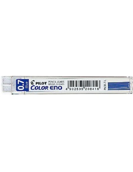 Pack Pilot de 6 mines pour crayons mécaniques couleur Eno H-197 0,7 mm - Mines bleues