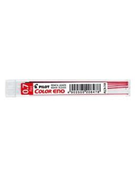 Pack Pilot de 6 mines pour crayons mécaniques couleur Eno H-197 0,7 mm - Mines rouges