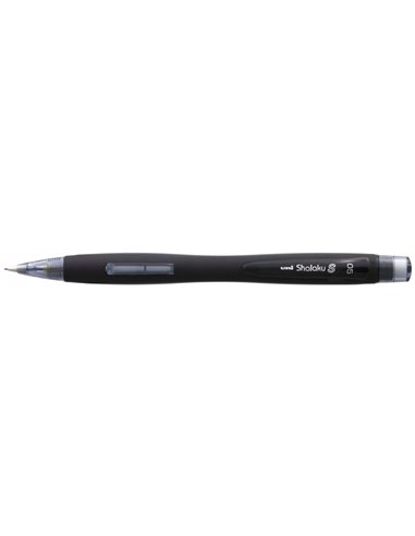 Crayon mécanique Uni-ball Shalaku S M5-228 - Largeur de trait 0,5 mm - 2 mines HB incluses - Gomme intégrée - Noir