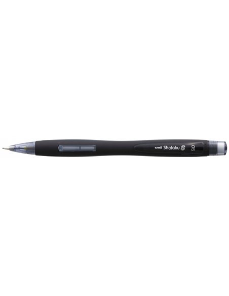 Crayon mécanique Uni-ball Shalaku S M5-228 - Largeur de trait 0,5 mm - 2 mines HB incluses - Gomme intégrée - Noir