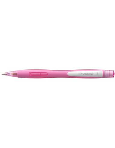 Crayon mécanique Uni-ball Shalaku S M5-228 - Largeur de trait 0,5 mm - 2 mines HB incluses - Gomme intégrée - Rose