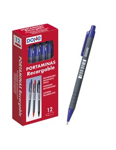Crayon mécanique rechargeable Dohe avec corps en plastique - pour mines graphite de 0,5 mm - Pointe métallique rembourrée - Gomm