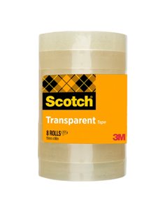 Lot de 8 rubans adhésifs Scotch - 19 mm x 66 m - Couleur transparente