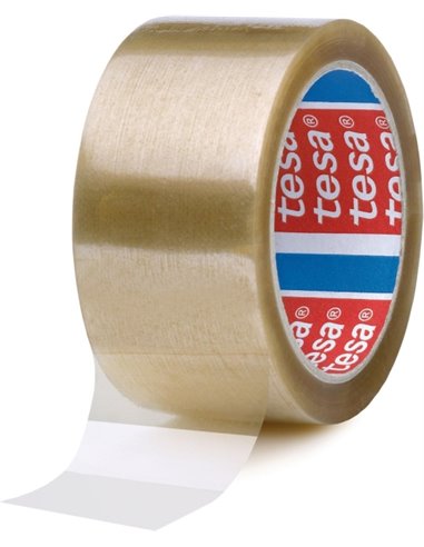 Sceau d'emballage Tesa 4089 50 mm x 66 mètres - En polypropylène - Adhésif caoutchouc naturel - Transparent
