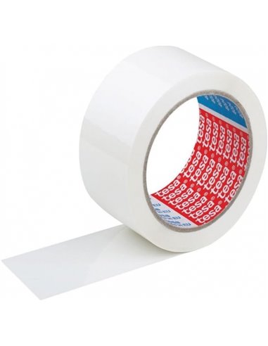 Sceau d'emballage Tesa 4089 50 mm x 132 mètres - En polypropylène - Adhésif caoutchouc naturel - Blanc