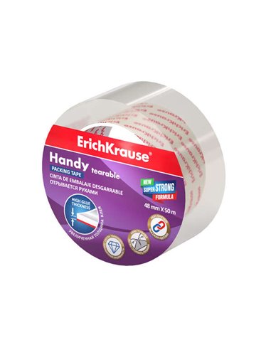 Ruban d'étanchéité Erichkrause Handy Tape 48 mm x 50 m - Résistant et durable - Transparent