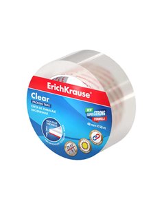 Ruban d'emballage transparent Erichkrause 48 mm x 50 m - Haute adhérence - Résistant à la déchirure - Transparent