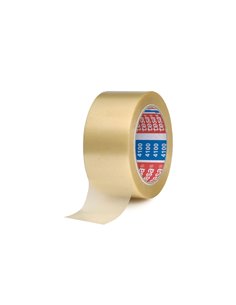 Sceau d'emballage résistant Tesa 4100 50 mm x 66 mètres - PVC rugueux - Adhésif puissant - Transparent