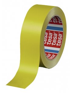 Ruban d'emballage premium Tesa 60404 12 mm x 66 mètres - En SPVC - Adhésif caoutchouc naturel - Jaune