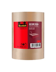 Lot de 3 scellés d'emballage Scotch - 50 mm x 66 m - Fermeture sécurisée - Marron