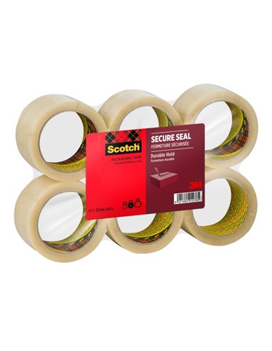 Lot de 6 scellés d'emballage Scotch - 50 mm x 66 m - Fermeture sécurisée - Couleur transparente