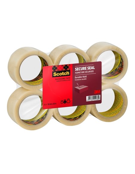 Lot de 6 scellés d'emballage Scotch - 50 mm x 66 m - Fermeture sécurisée - Couleur transparente