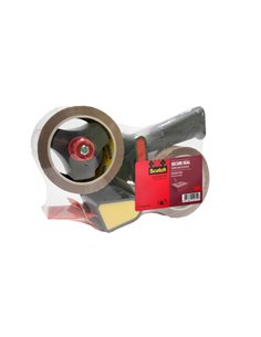 Dévidoir de ruban adhésif Scotch - Comprend 2 rouleaux de 50 mm x 66 m - Poignée pistolet - Fermeture sécurisée - Marron