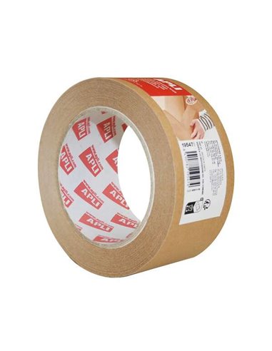 Ruban adhésif Apli Kraft 48 mm x 50 m - Haute adhérence - Respectueux de l'environnement - Adhésif caoutchouc naturel - Couleur 
