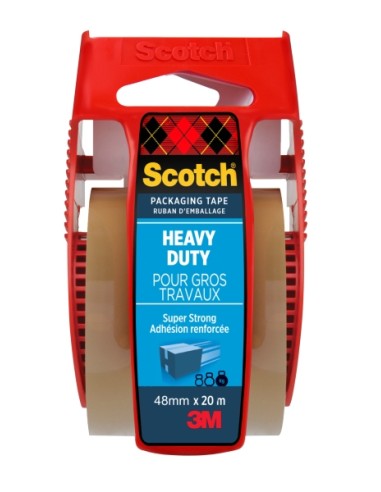 Sceau d'emballage Scotch - 48 mm x 20 m - Distributeur inclus - Transparent