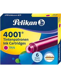 Boîte de 6 cartouches Pelikan 4001 TP/6 - Taille standard - Couleur rose