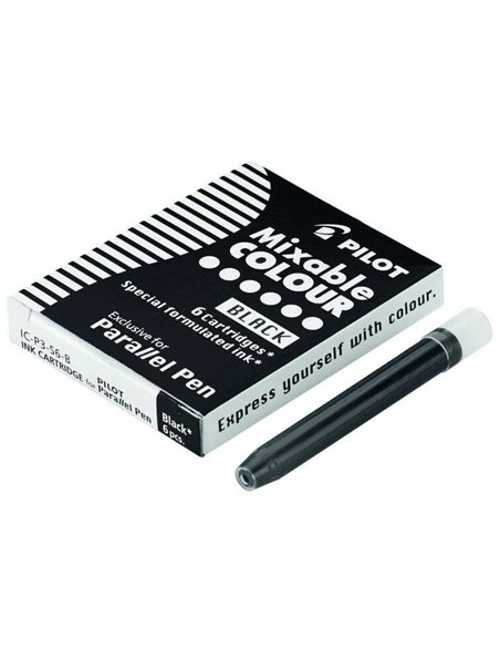 Recharges pour stylo plume Pilot Parallel - Capacité 1 ml - Noir