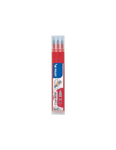 Pack Pilot de 3 recharges pour stylo Frixion Ball / Frixion Clicker - Encre gel effaçable - Pointe bille 0,7 mm - Course 0,4 mm 