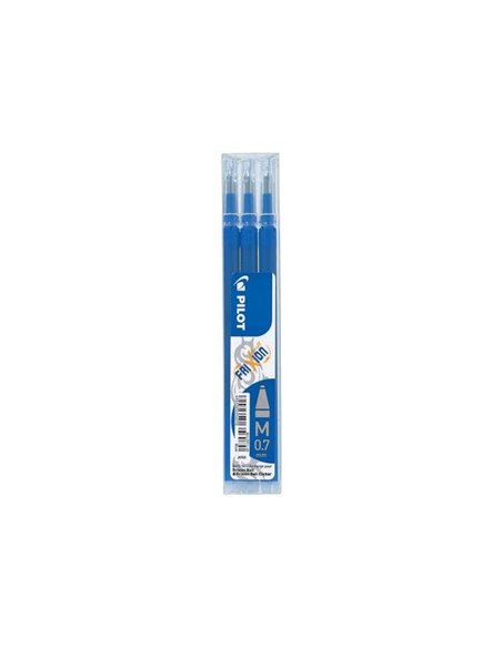 Pack Pilot de 3 recharges pour stylo Frixion Ball / Frixion Clicker - Encre gel effaçable - Pointe bille 0,7 mm - Trait 0,4 mm -