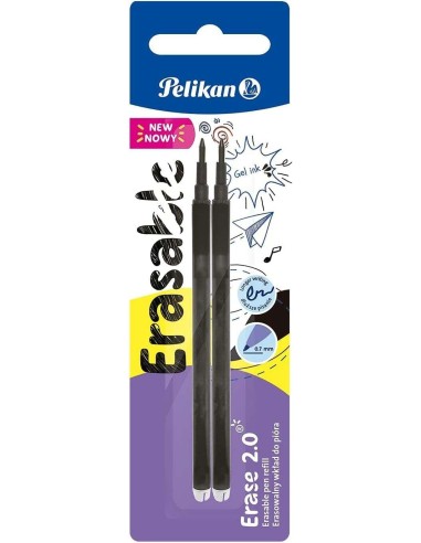 Recharge Pelikan Blister 2 Erase 2.0 - pour crayon gomme Erase 2.0 - Noir