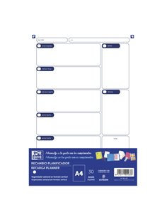 Recharge pour agenda Oxford A4 (30 feuilles) - Non daté - Idéal pour organiser vos tâches quotidiennes - Compatible avec la plup