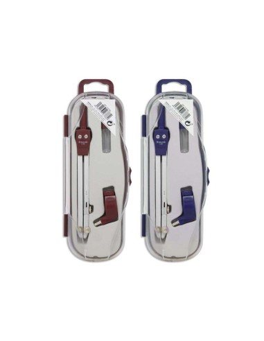 Boussole scolaire Bismark avec articulation et adaptateur universel - Tube de plomb inclus - Présentée dans un étui en plastique