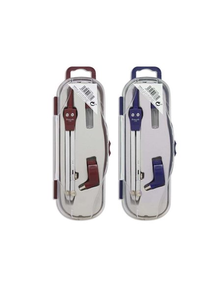 Boussole scolaire Bismark avec articulation et adaptateur universel - Tube de plomb inclus - Présentée dans un étui en plastique