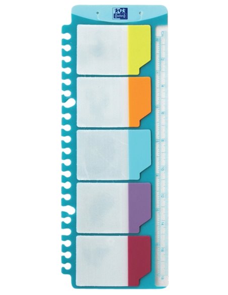 Règle Oxford avec index adhésifs amovibles - 30 cm - Index amovibles - Idéale pour marquer les pages