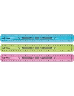 Règle flexible Maped Twist'n Flex 30 cm - Incassable - Double graduation - Couleurs aléatoires bleu, rose et vert