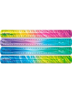 Règle flexible Maped Twist'n Flex 30 cm - Incassable - Double graduation - Couleurs dégradées aléatoires